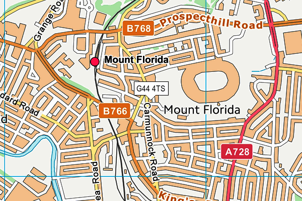 G44 4TS map - OS VectorMap District (Ordnance Survey)
