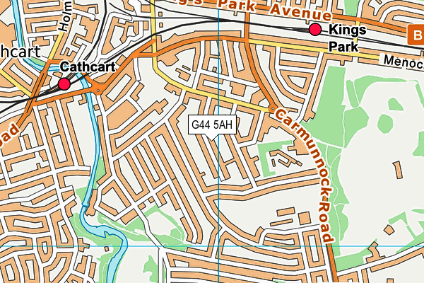 G44 5AH map - OS VectorMap District (Ordnance Survey)