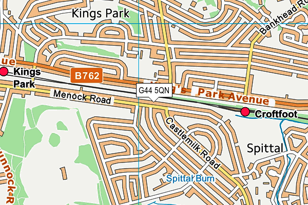G44 5QN map - OS VectorMap District (Ordnance Survey)