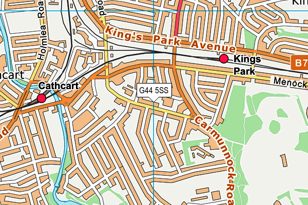G44 5SS map - OS VectorMap District (Ordnance Survey)