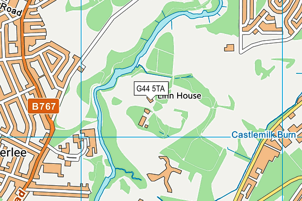 G44 5TA map - OS VectorMap District (Ordnance Survey)
