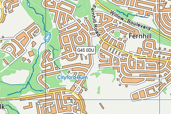 G45 0DU map - OS VectorMap District (Ordnance Survey)