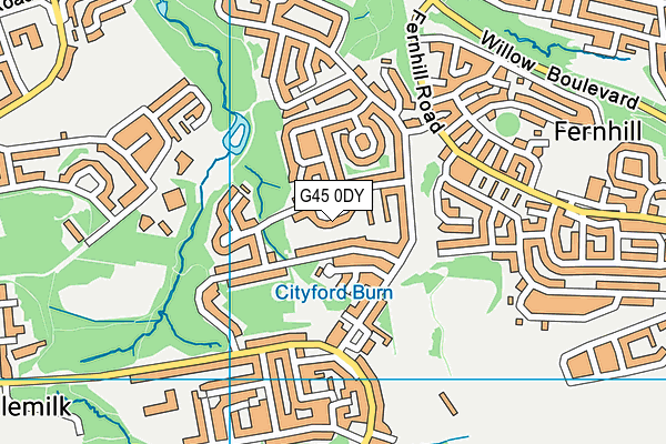 G45 0DY map - OS VectorMap District (Ordnance Survey)
