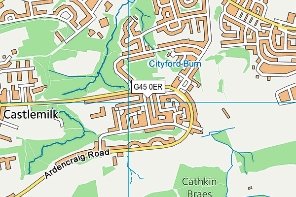 G45 0ER map - OS VectorMap District (Ordnance Survey)