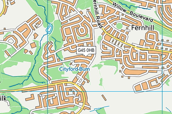 G45 0HB map - OS VectorMap District (Ordnance Survey)