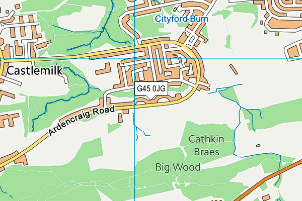 G45 0JG map - OS VectorMap District (Ordnance Survey)