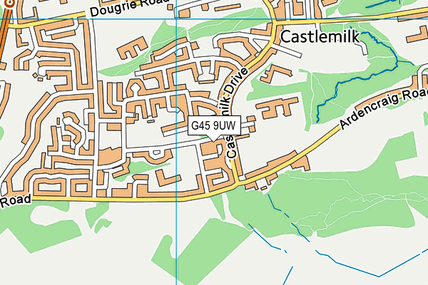G45 9UW map - OS VectorMap District (Ordnance Survey)