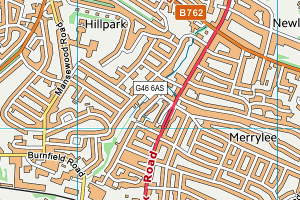 G46 6AS map - OS VectorMap District (Ordnance Survey)