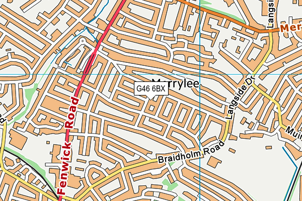 G46 6BX map - OS VectorMap District (Ordnance Survey) G46 6BX map - OS VectorMap District (Ordnance Survey)