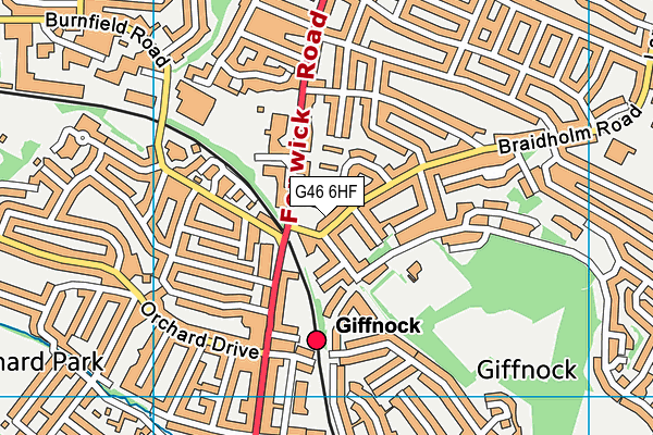 G46 6HF map - OS VectorMap District (Ordnance Survey) G46 6HF map - OS VectorMap District (Ordnance Survey)
