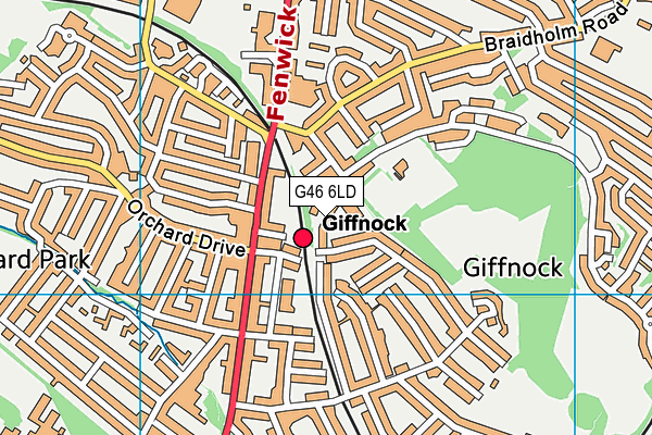 G46 6LD map - OS VectorMap District (Ordnance Survey) G46 6LD map - OS VectorMap District (Ordnance Survey)