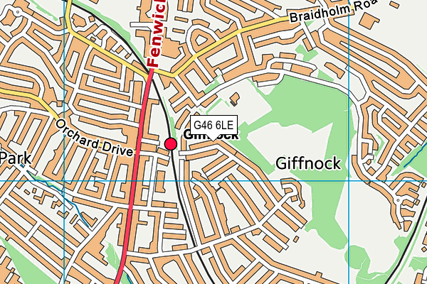 G46 6LE map - OS VectorMap District (Ordnance Survey) G46 6LE map - OS VectorMap District (Ordnance Survey)