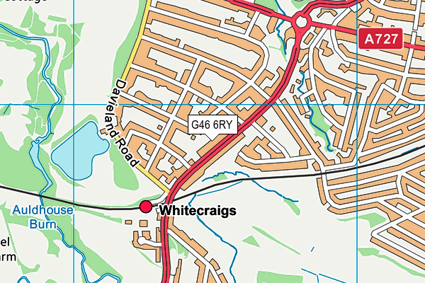 G46 6RY map - OS VectorMap District (Ordnance Survey)