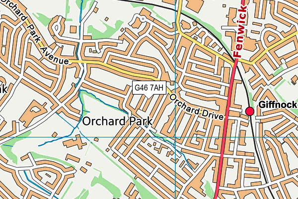 G46 7AH map - OS VectorMap District (Ordnance Survey)