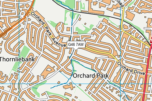G46 7AW map - OS VectorMap District (Ordnance Survey) G46 7AW map - OS VectorMap District (Ordnance Survey)