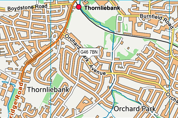 G46 7BN map - OS VectorMap District (Ordnance Survey)