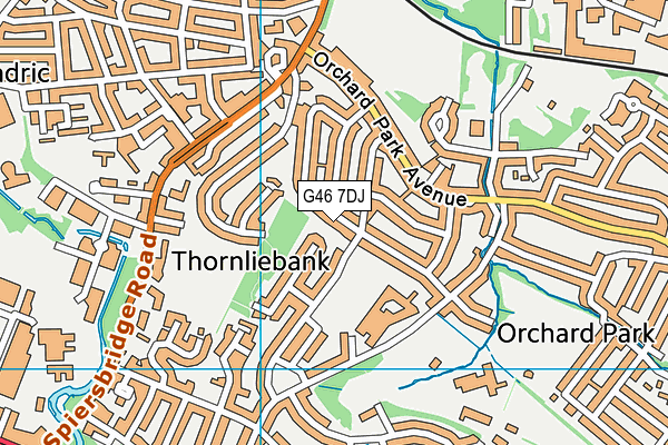 G46 7DJ map - OS VectorMap District (Ordnance Survey)