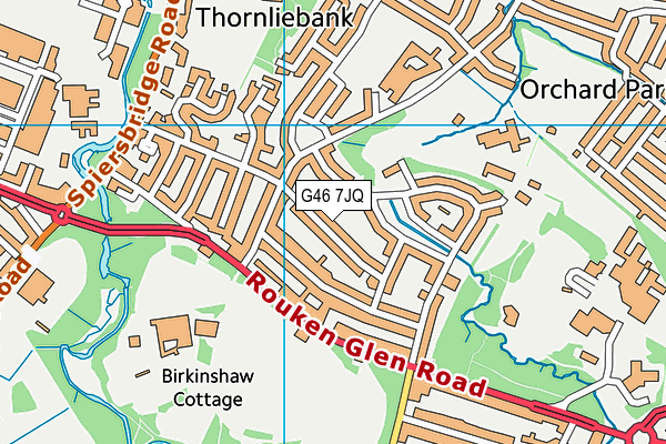 G46 7JQ map - OS VectorMap District (Ordnance Survey)