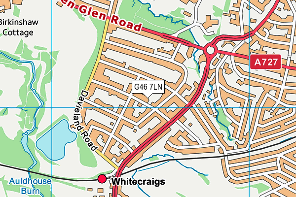G46 7LN map - OS VectorMap District (Ordnance Survey)