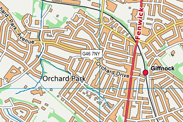 G46 7NY map - OS VectorMap District (Ordnance Survey)