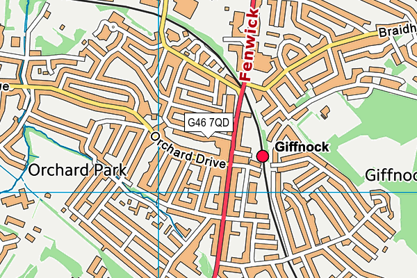 G46 7QD map - OS VectorMap District (Ordnance Survey)