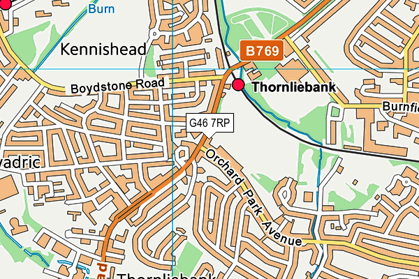 G46 7RP map - OS VectorMap District (Ordnance Survey)