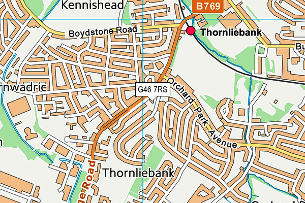G46 7RS map - OS VectorMap District (Ordnance Survey) G46 7RS map - OS VectorMap District (Ordnance Survey)