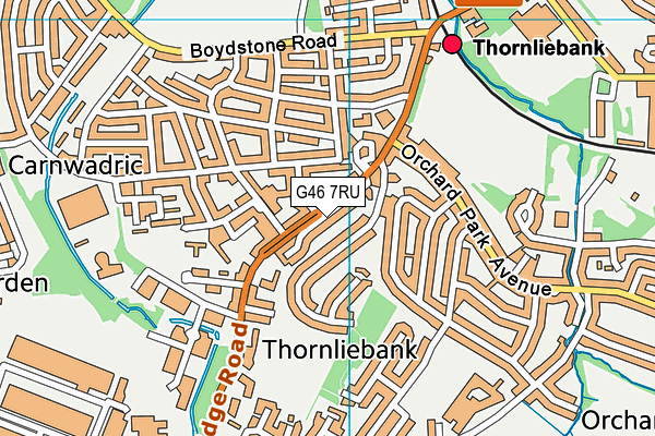 G46 7RU map - OS VectorMap District (Ordnance Survey)