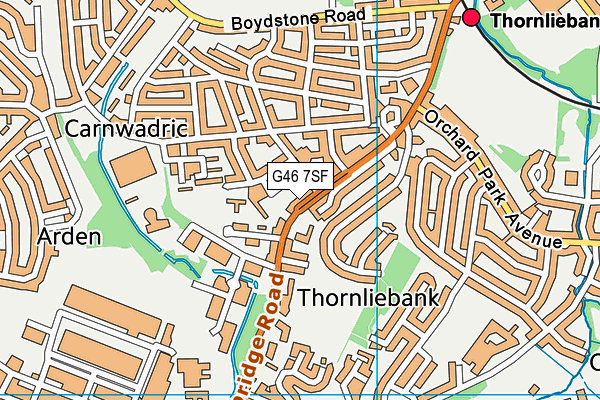 G46 7SF map - OS VectorMap District (Ordnance Survey)