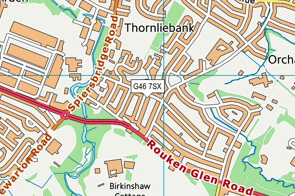 G46 7SX map - OS VectorMap District (Ordnance Survey)