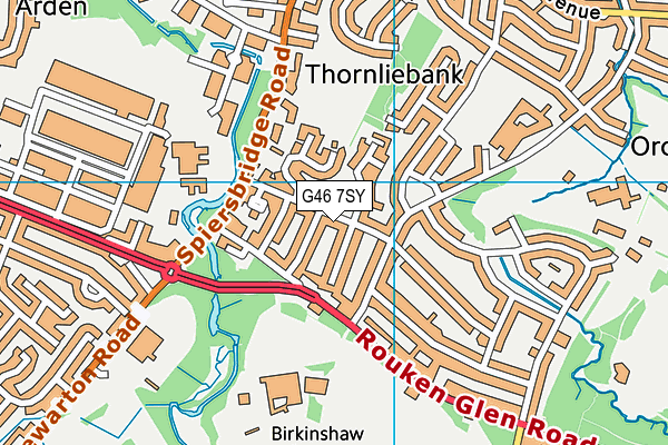 G46 7SY map - OS VectorMap District (Ordnance Survey)