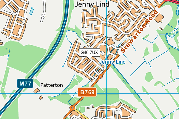 G46 7UX map - OS VectorMap District (Ordnance Survey)