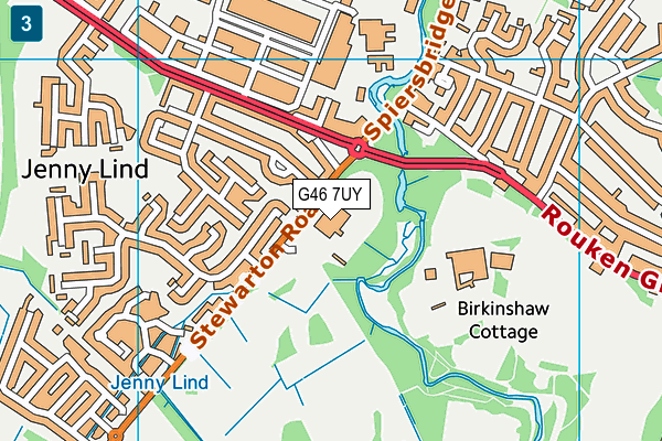 G46 7UY map - OS VectorMap District (Ordnance Survey)