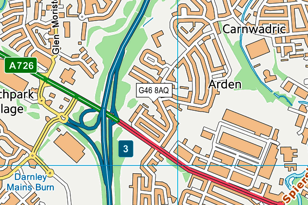 G46 8AQ map - OS VectorMap District (Ordnance Survey) G46 8AQ map - OS VectorMap District (Ordnance Survey)