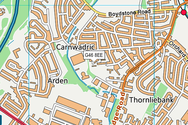 G46 8EE map - OS VectorMap District (Ordnance Survey) G46 8EE map - OS VectorMap District (Ordnance Survey)