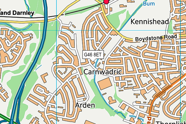 G46 8ET map - OS VectorMap District (Ordnance Survey)