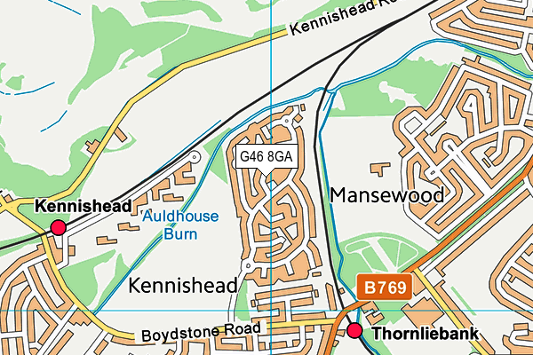 G46 8GA map - OS VectorMap District (Ordnance Survey) G46 8GA map - OS VectorMap District (Ordnance Survey)
