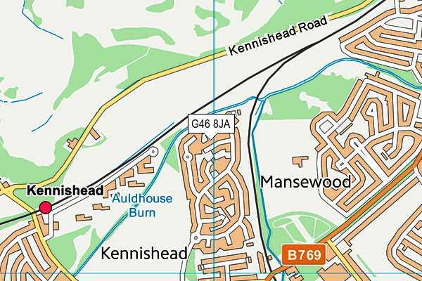 G46 8JA map - OS VectorMap District (Ordnance Survey)