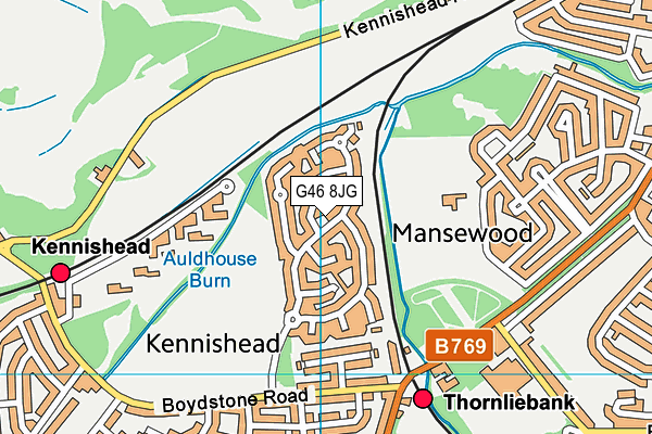 G46 8JG map - OS VectorMap District (Ordnance Survey) G46 8JG map - OS VectorMap District (Ordnance Survey)