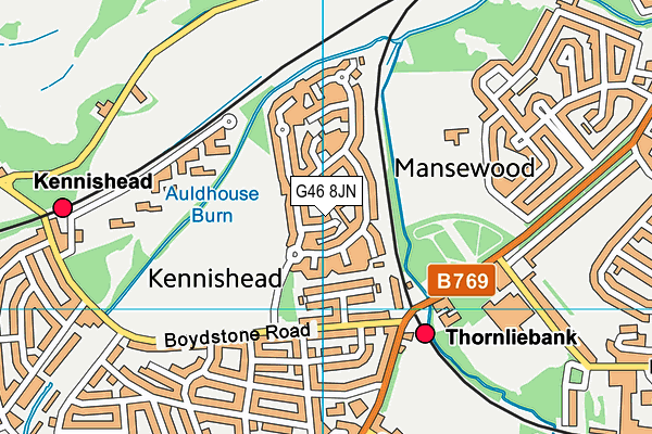 G46 8JN map - OS VectorMap District (Ordnance Survey) G46 8JN map - OS VectorMap District (Ordnance Survey)