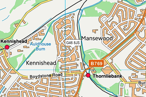G46 8JS map - OS VectorMap District (Ordnance Survey) G46 8JS map - OS VectorMap District (Ordnance Survey)