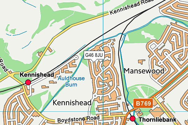 G46 8JU map - OS VectorMap District (Ordnance Survey) G46 8JU map - OS VectorMap District (Ordnance Survey)