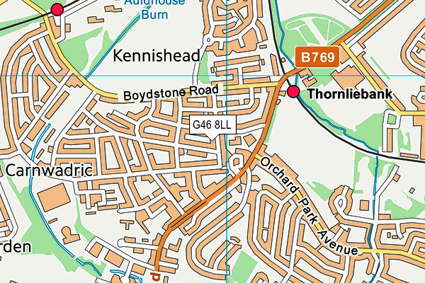 G46 8LL map - OS VectorMap District (Ordnance Survey) G46 8LL map - OS VectorMap District (Ordnance Survey)