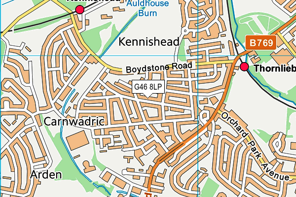 G46 8LP map - OS VectorMap District (Ordnance Survey) G46 8LP map - OS VectorMap District (Ordnance Survey)