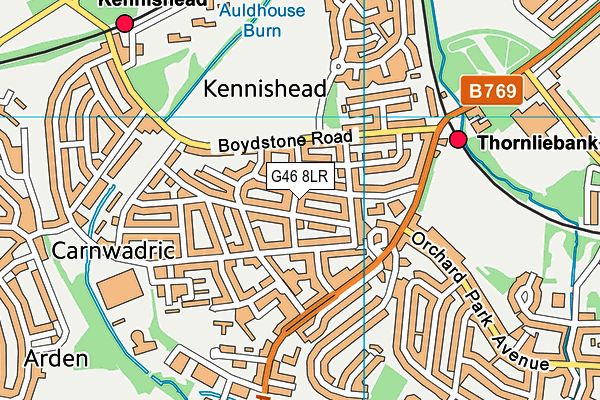 G46 8LR map - OS VectorMap District (Ordnance Survey) G46 8LR map - OS VectorMap District (Ordnance Survey)