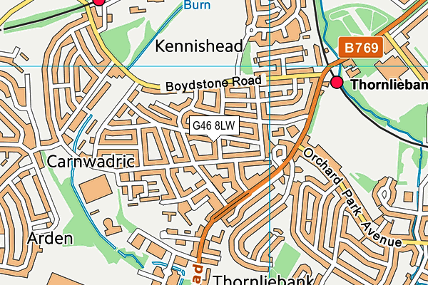 G46 8LW map - OS VectorMap District (Ordnance Survey) G46 8LW map - OS VectorMap District (Ordnance Survey)
