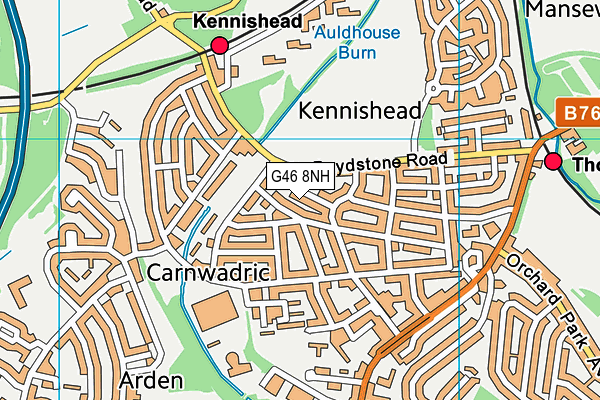 G46 8NH map - OS VectorMap District (Ordnance Survey) G46 8NH map - OS VectorMap District (Ordnance Survey)