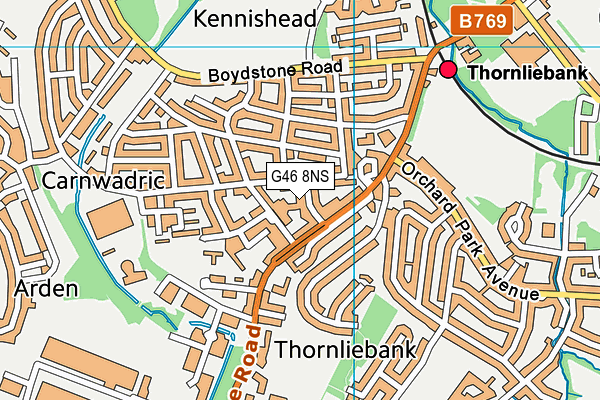 G46 8NS map - OS VectorMap District (Ordnance Survey)