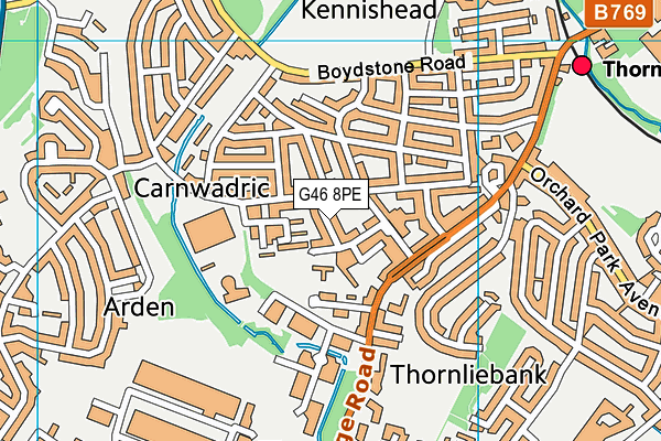 G46 8PE map - OS VectorMap District (Ordnance Survey) G46 8PE map - OS VectorMap District (Ordnance Survey)
