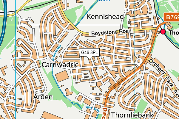 G46 8PL map - OS VectorMap District (Ordnance Survey) G46 8PL map - OS VectorMap District (Ordnance Survey)